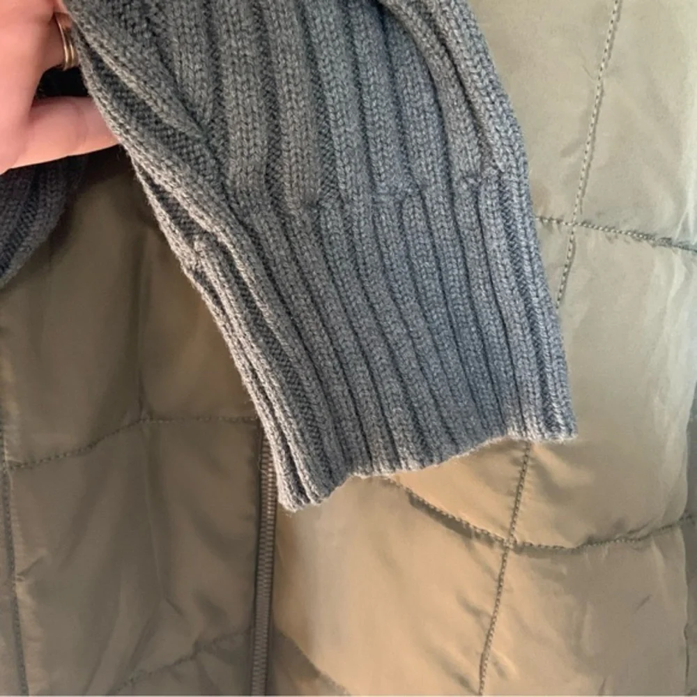SWIMS Men’s Ramberg Full Zip Quilted Sweater Jacket Olive Green‎ Size Medium